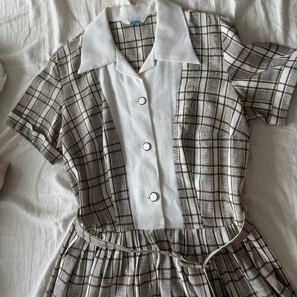 Stunning 1950s Vintage🎬Midi Dress with Matching Belt